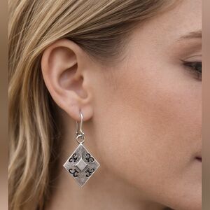 Unique Vintage 925 Sterling Silver Dangle Drop Earrings Artisan Esta